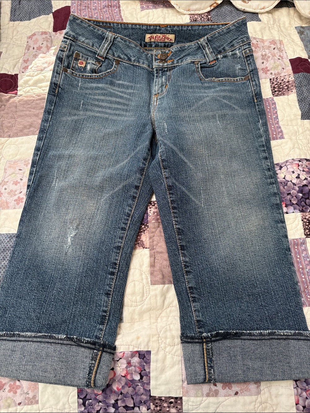 Paris Blues Women's Blue Cropped Denim Jeans